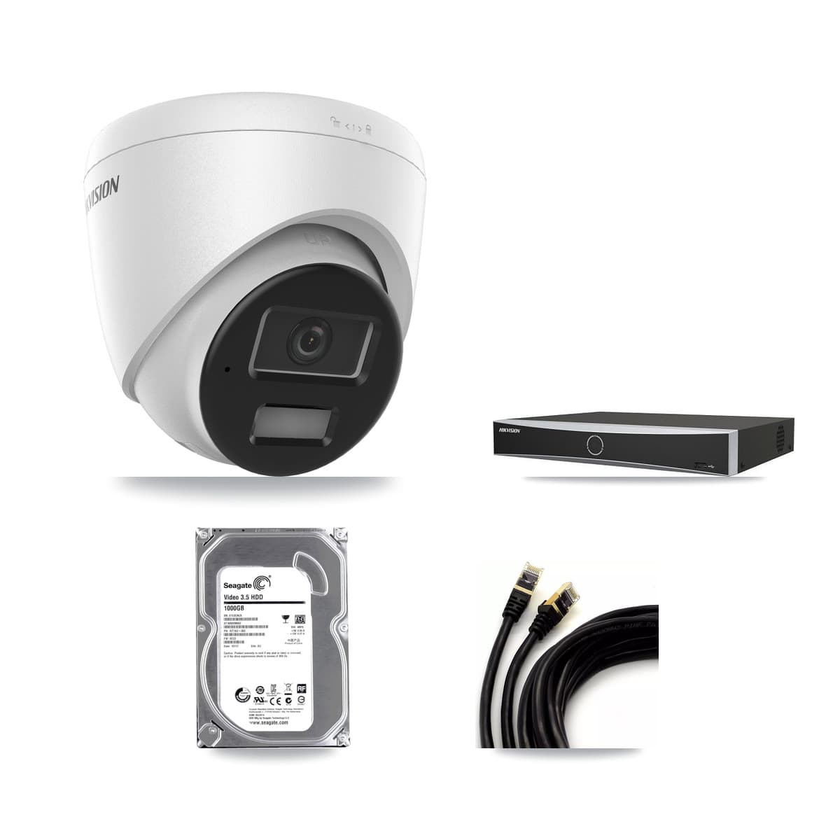 Hikvision 4-Channel 4MP CCTV Kit — 1 DS-2CD1343G2 Turret Camera + 1TB Recording - Image 1
