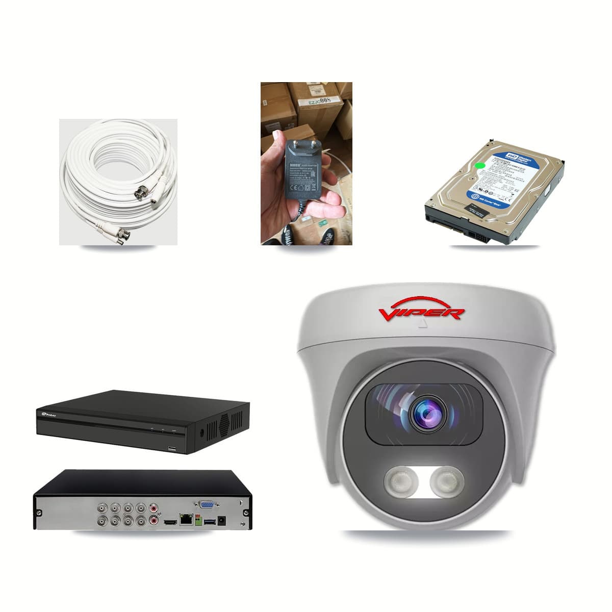 Prolux 8-channel CCTV kit: 1 camera (1× 5MP Camera), 500GB hard drive