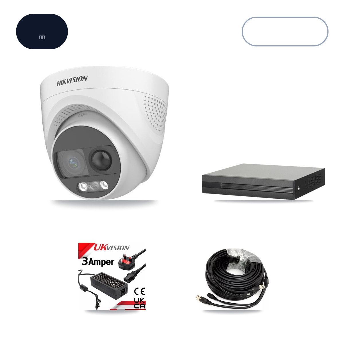 XVR-3116HS-5MP-LITE 16-Channel DVR CCTV Kit — 4× Hikvision DS-2CE72KF3T-PIRXO 5MP Cameras + 6TB HDD