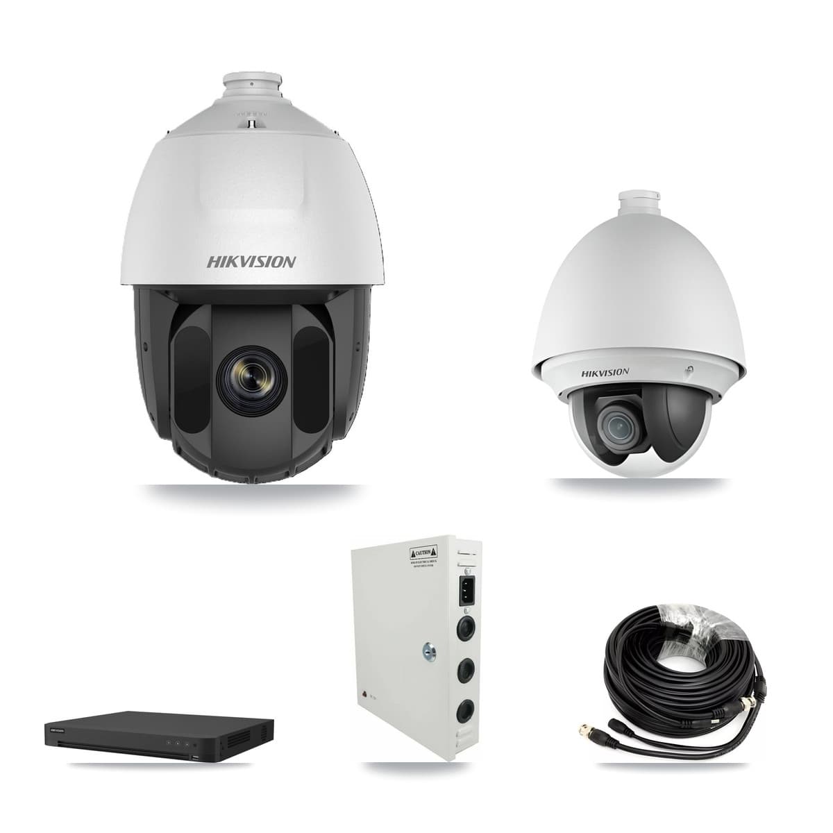 Hikvision 32-Channel 2MP CCTV Kit — 1 DS-2AE4225T + 22 DS-2AE5225TI PTZ Cameras + 2× 8TB Recording
