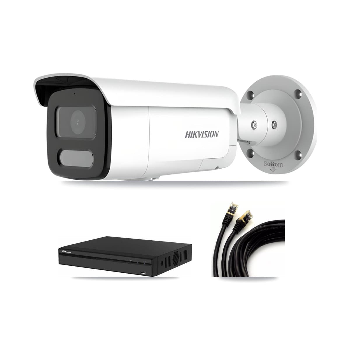 Hikvision & Prolux 4-Channel 4MP – 4K CCTV Kit — 2 4MP + 2 4K Bullet Cameras + 8TB Recording
