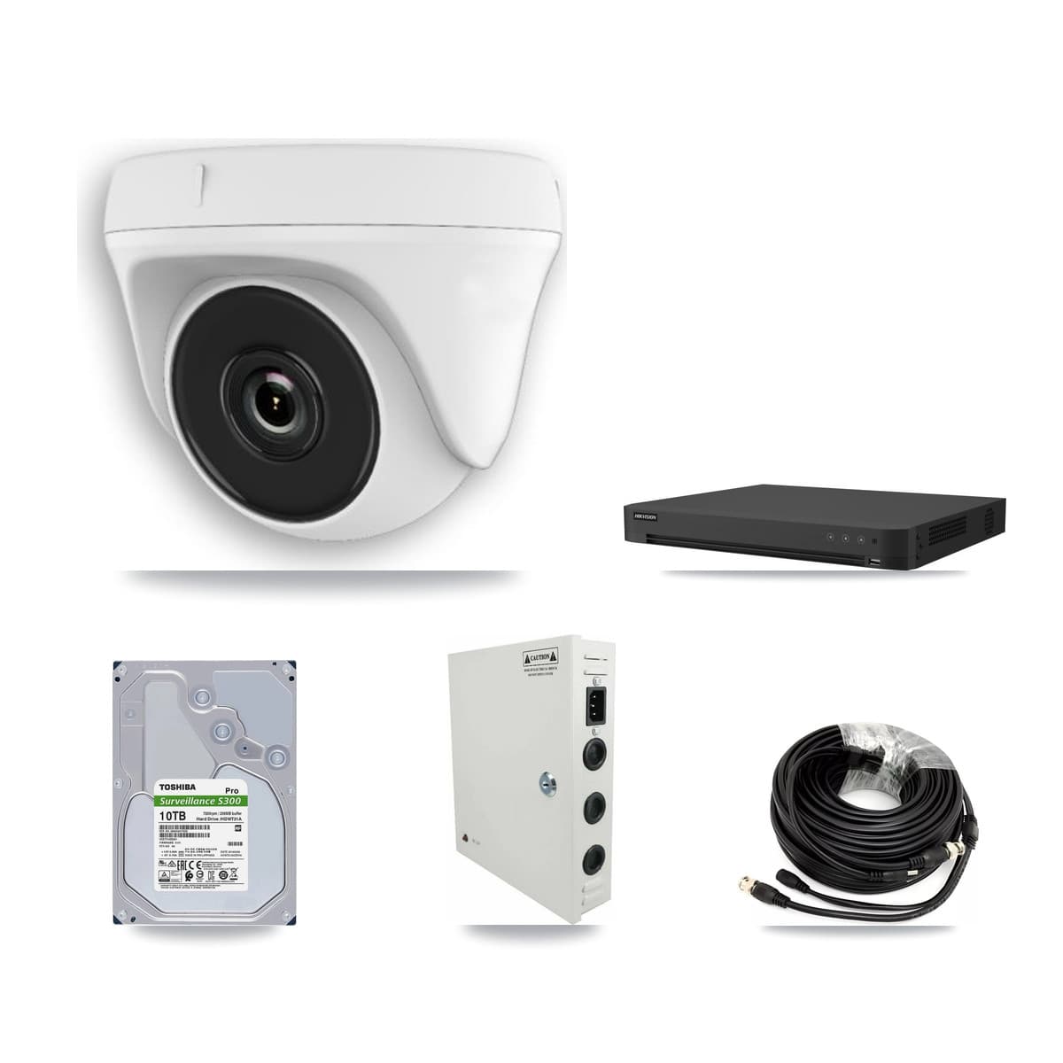 Hikvision 16-Channel 2MP CCTV Kit — 16 White Dome Cameras + 10TB Recording (IDS-7216HUHI Recorder)