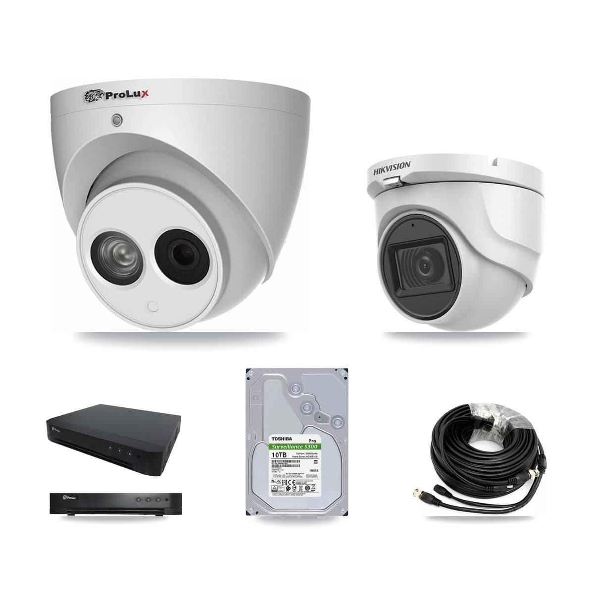 Hikvision & Prolux 16-Channel 4MP – 5MP CCTV Kit — 1 5MP + 7 4MP Turret Cameras + 10TB Recording - Image 1