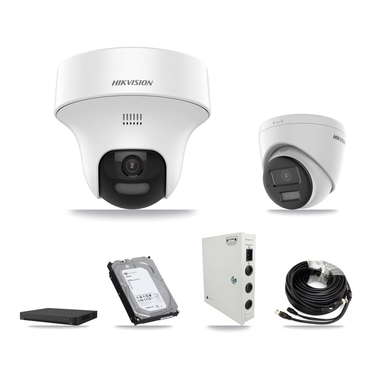 Hikvision 16-Channel 5MP CCTV Kit — 8 DS-2CE70K0T + 4 DS-2CE78K0T Turret Cameras + 6TB Recording (IDS-7216HUHI Recorder)