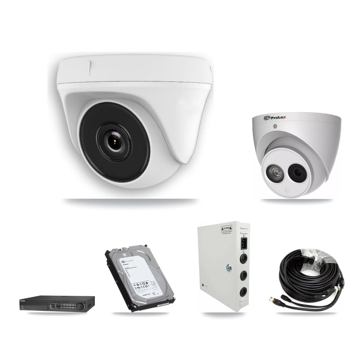 Prolux & Hikvision 32-Channel 2MP – 4MP CCTV Kit — 26 White 2MP Dome + 1 4MP Turret Cameras + 3× 6TB Recording (IDS-7332HUHI Recorder) - Image 1
