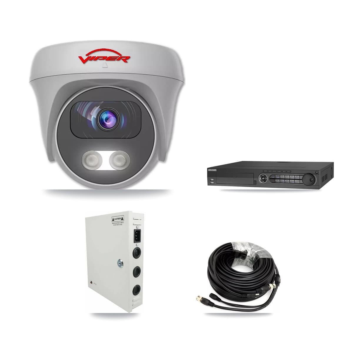 Viper & Hikvision 32-Channel 5MP CCTV Kit — 24 White Cameras + 4× 8TB Recording (IDS-7332HUHI Recorder) - Image 1