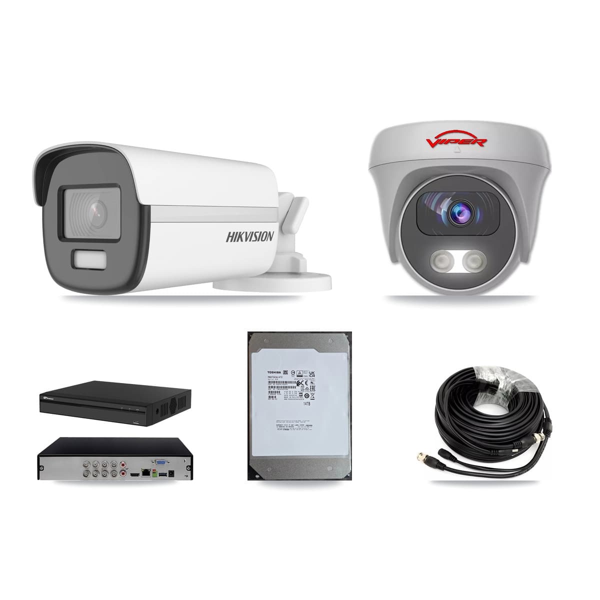 8-Channel 5MP – 4K CCTV Kit — 5 4K Bullet + 2 5MP Cameras + 14TB Recording - Image 1