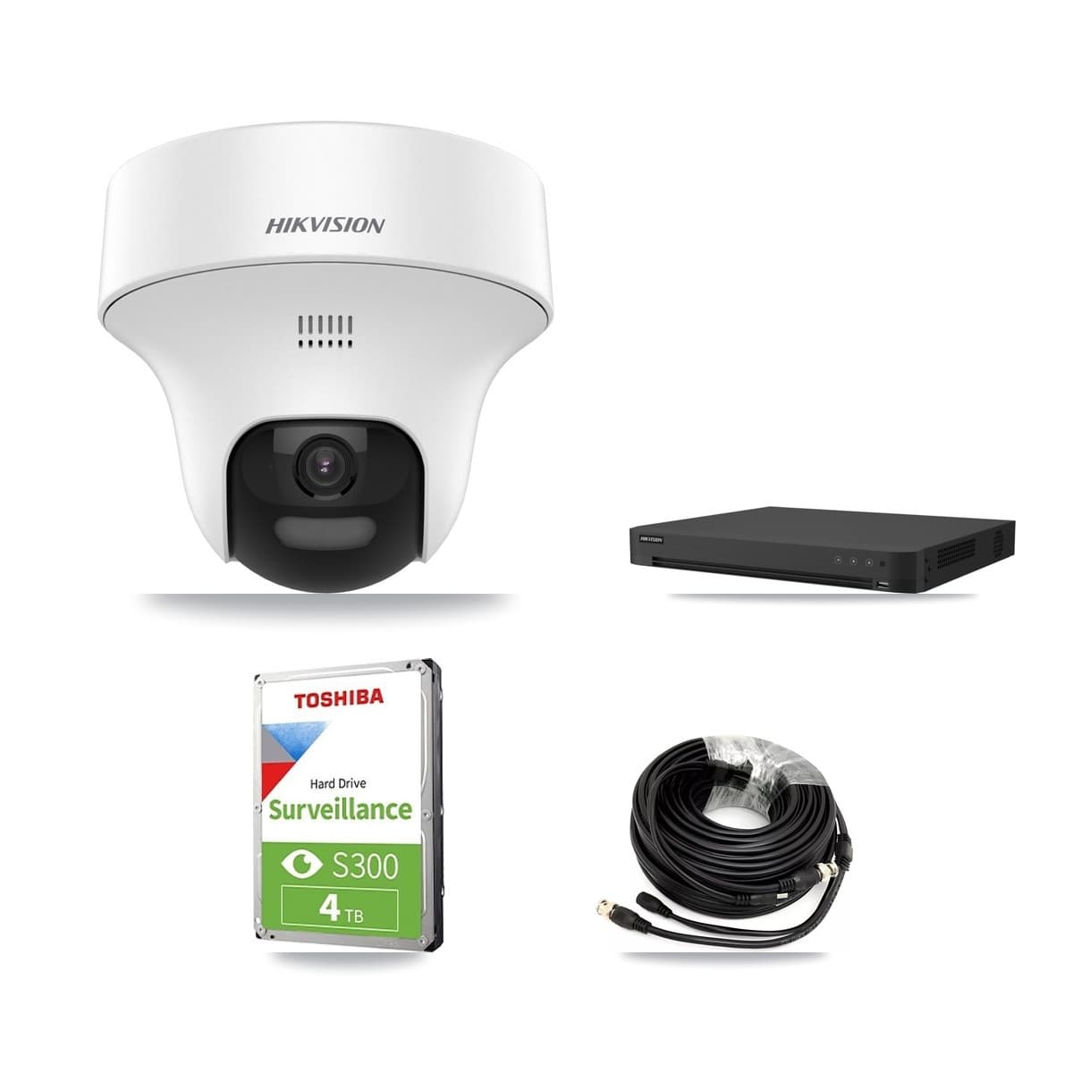 Hikvision 32-Channel 5MP CCTV Kit — 3 DS-2CE70K0T Turret Cameras + 4TB Recording (IDS-7232HQHI Recorder)