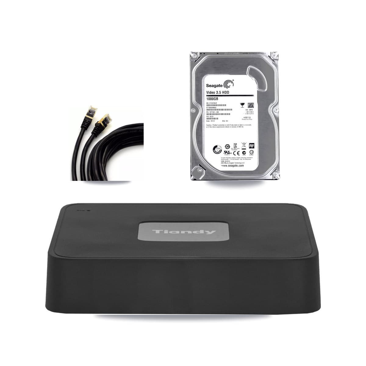 Tiandy 4-channel CCTV kit: 3 cameras (3× 5MP Dome), 1TB hard drive