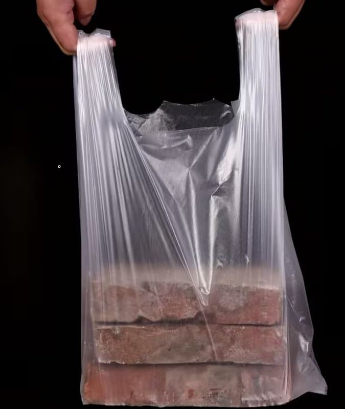 Clear Plastic-Vest-Carrier-Bags-20"x12" Clear Grocery Bags, Plastic Shopping Bags with Handles, Shopping Bags