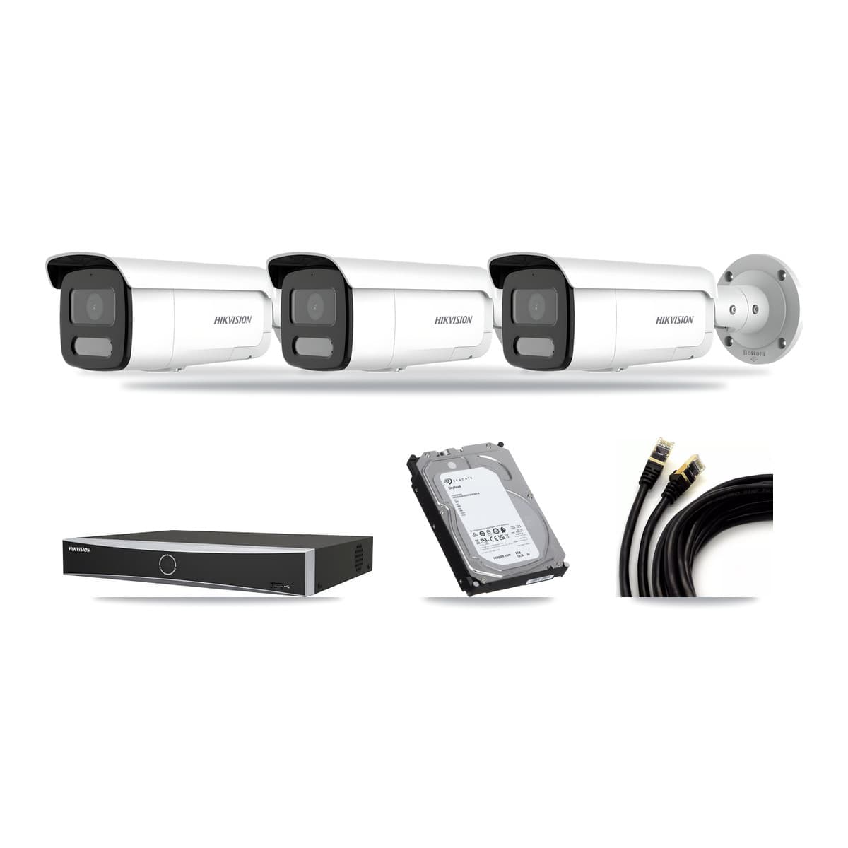 Hikvision 4-Channel 4MP CCTV Kit — 3 Bullet Cameras + 6TB Recording - Image 1