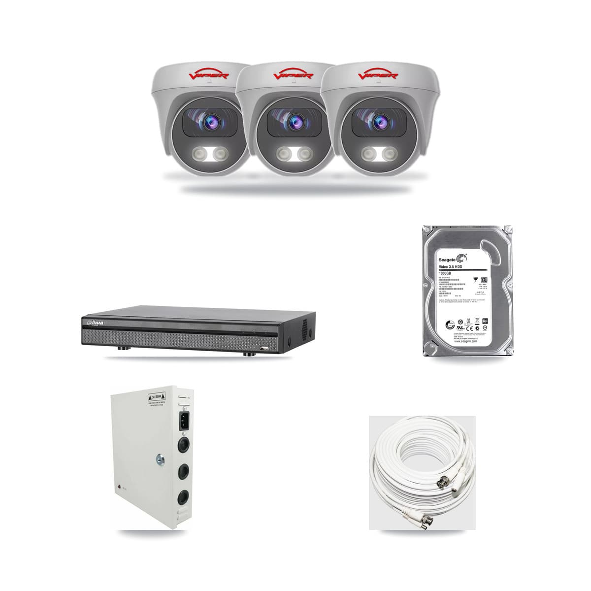 Viper & Dahua 8-Channel 5MP CCTV Kit — 3 Cameras + 1TB Recording - Image 1