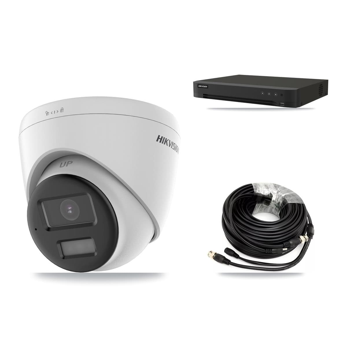 Hikvision 16-Channel 5MP CCTV Kit — 3 DS-2CE78K0T-LPTS Turret Cameras + 4TB Recording (IDS-7216HQHI-M1/XT Recorder) - Image 1