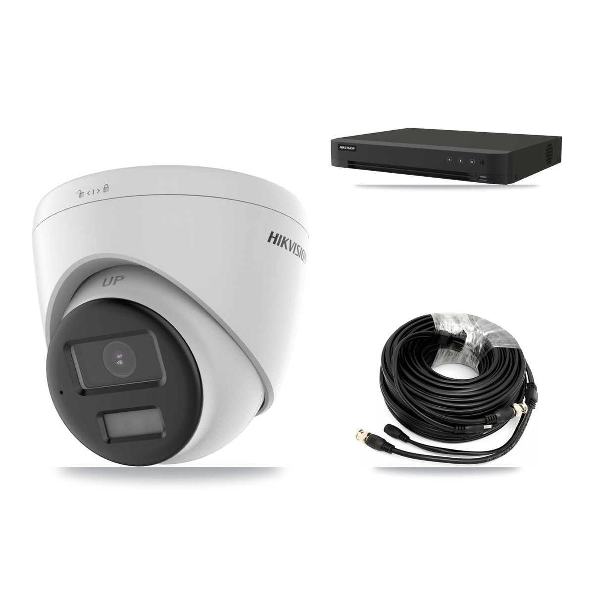 Hikvision 16-Channel 5MP CCTV Kit — 3 DS-2CE78K0T-LPTS Turret Cameras + 4TB Recording (IDS-7216HQHI-M1/XT Recorder)