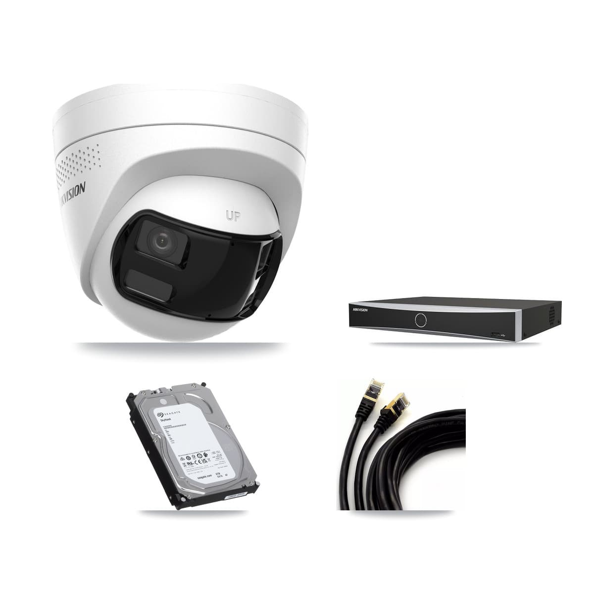 Hikvision 4-Channel 4K CCTV Kit — 4 DS-2CD1383G2P Turret Cameras + 6TB Recording