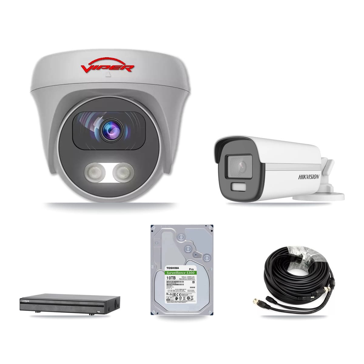 8-Channel 5MP – 4K CCTV Kit — 1 4K Bullet + 6 White 5MP Cameras + 10TB Recording (DH-XVR5108H Recorder) - Image 1