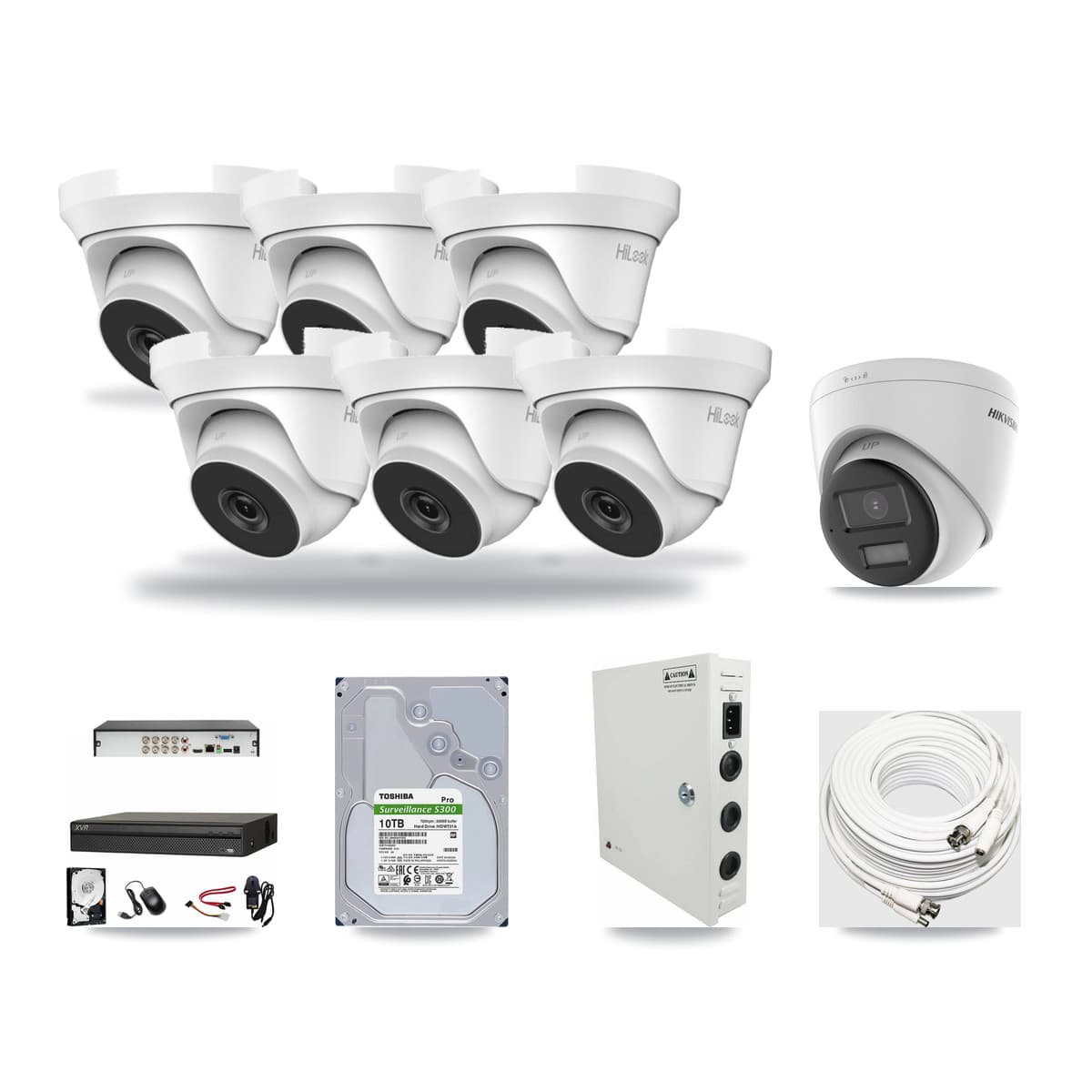 8-Channel 4MP – 4K CCTV Kit — 1 Hikvision 4K + 6 HiLook 4MP Turret Cameras + 10TB Recording - Image 1