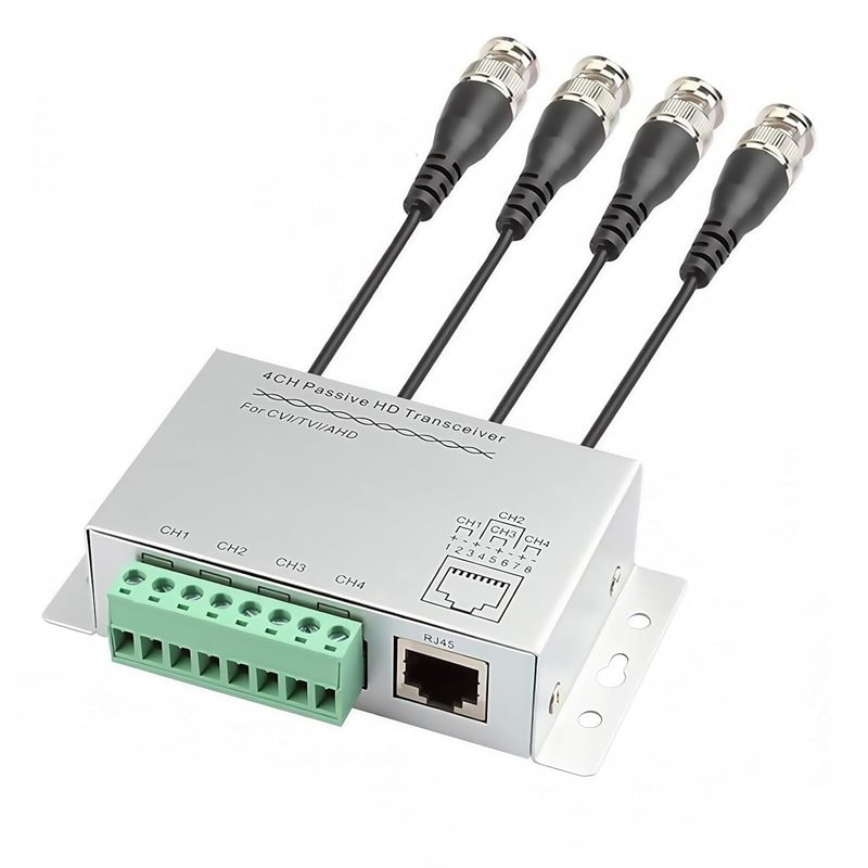 4CH Passive Video Balun BNC to RJ45 UTP Transceiver HD 1080P CCTV Converter - Image 1