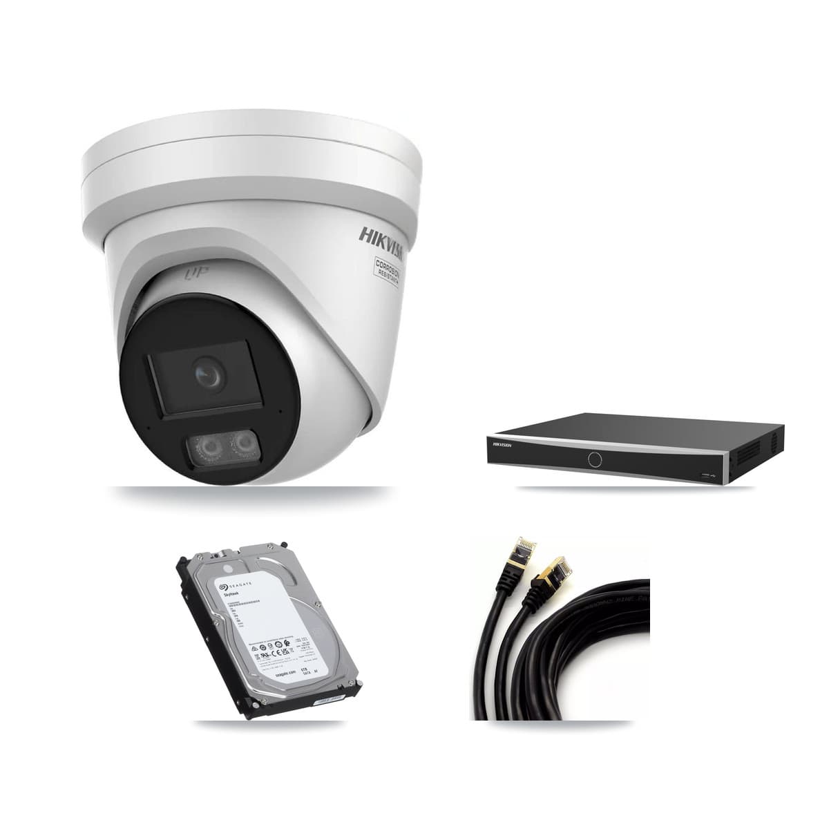 Hikvision 16-Channel 4K CCTV Kit — 2 DS-2CD2387G3 Turret Cameras + 6TB Recording