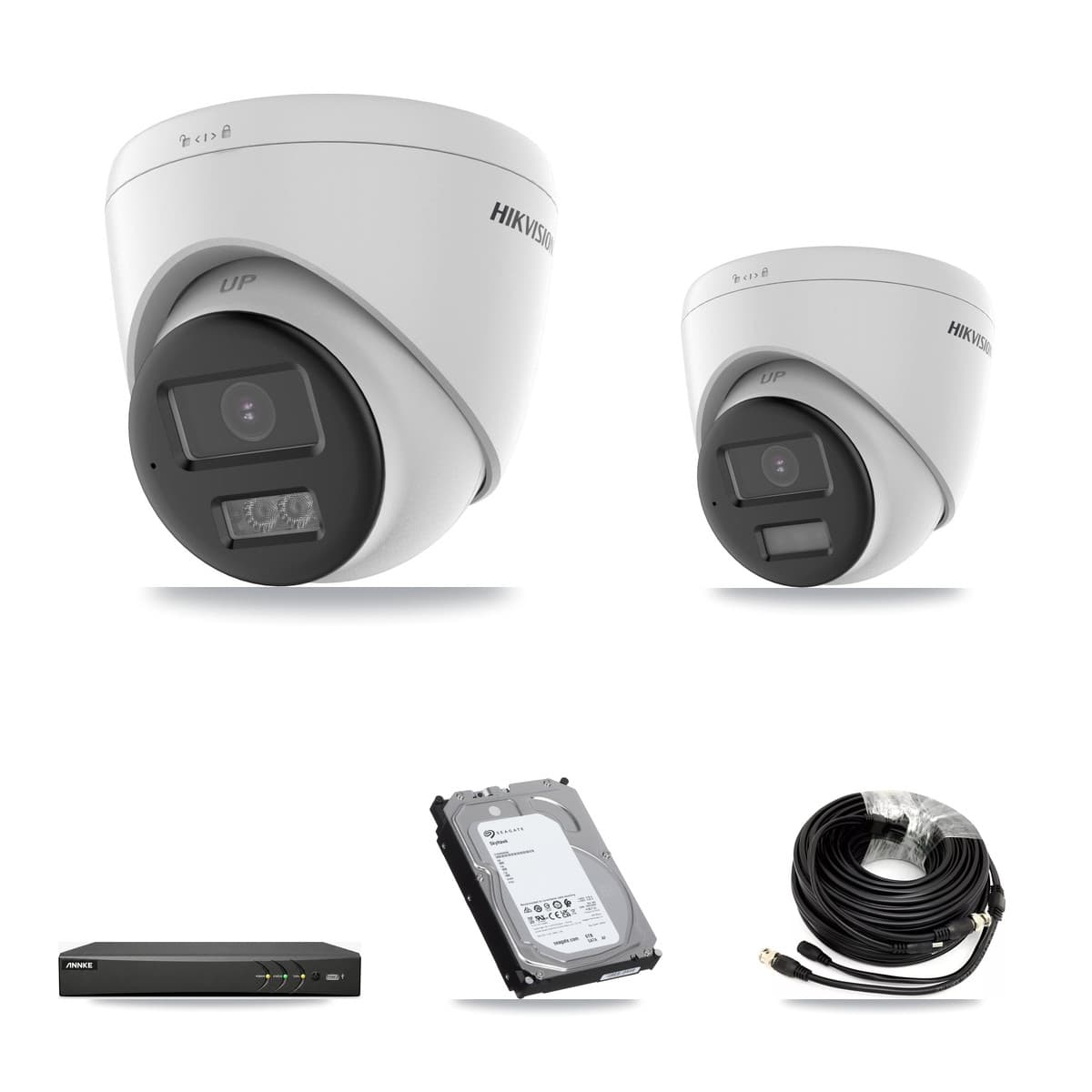 Hikvision & ANNKE 4-Channel 5MP CCTV Kit — 1 DS-2CE78K0T + 3 DS-2CE78K0T Turret Cameras + 6TB Recording