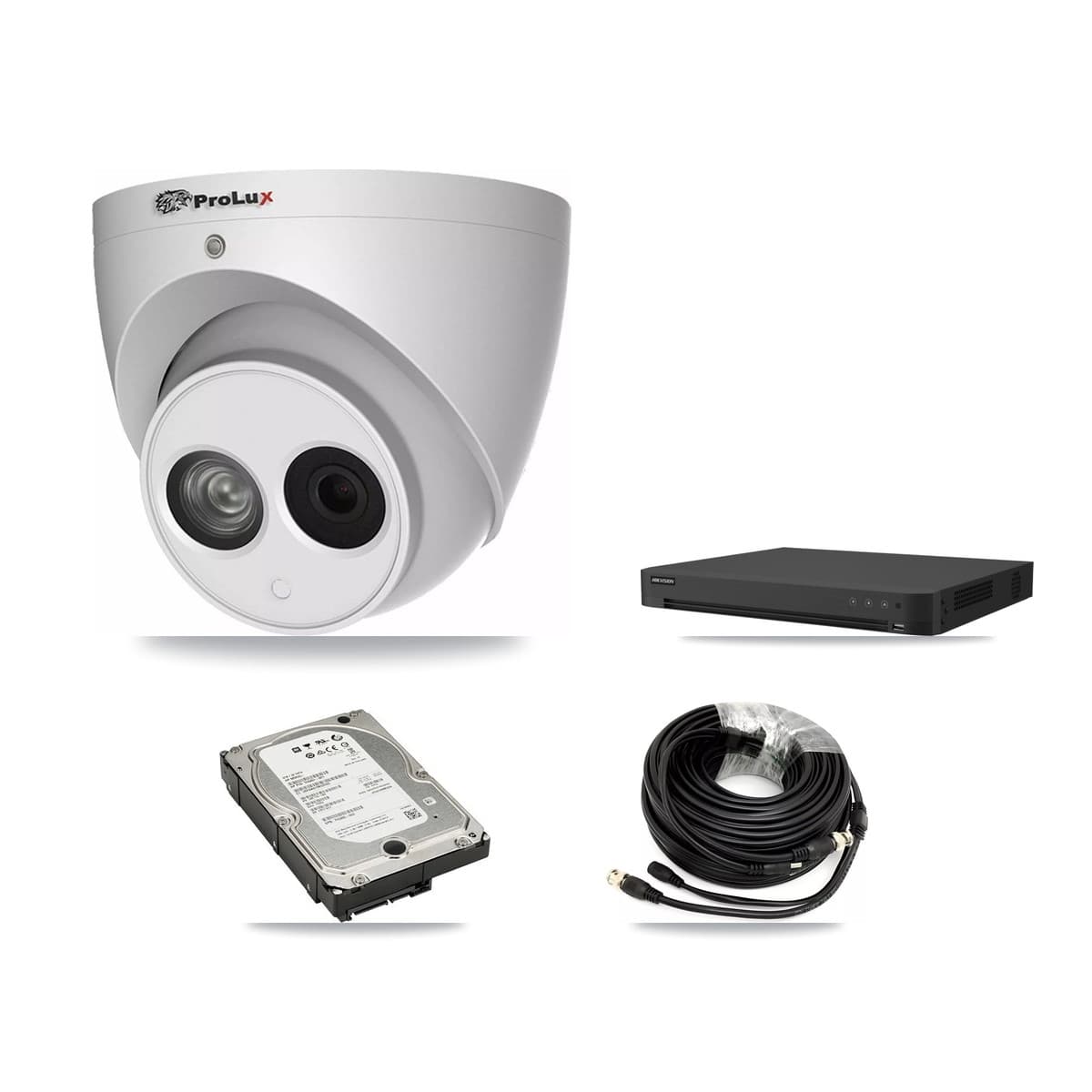 Prolux & Hikvision 32-Channel 4MP CCTV Kit — 4 Turret Cameras + 5TB Recording (IDS-7232HQHI Recorder) - Image 1