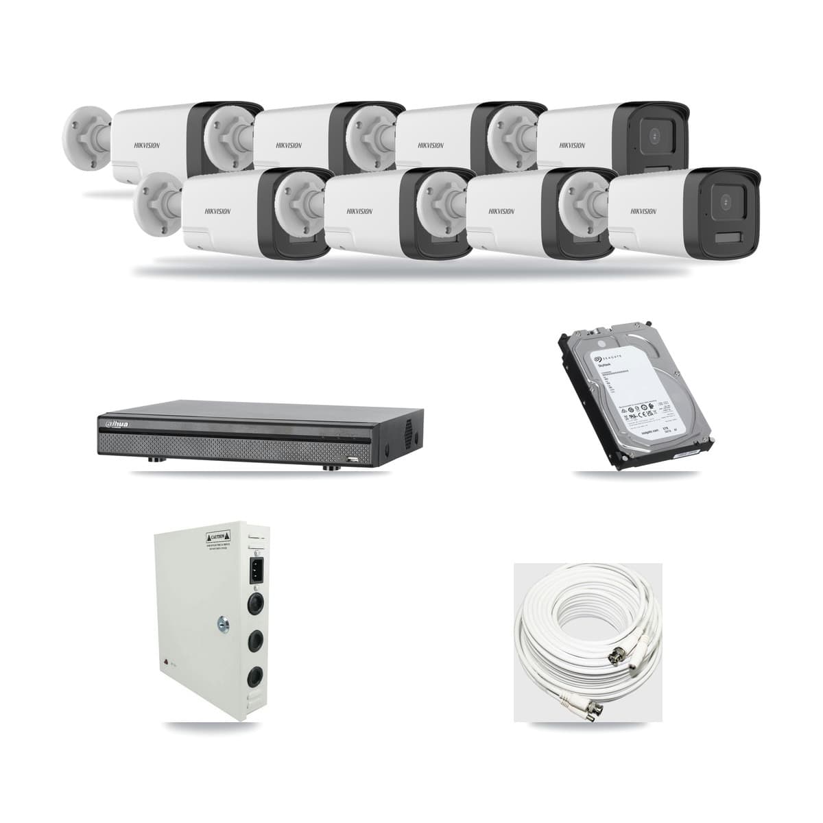 Hikvision & Dahua 8-Channel 5MP CCTV Kit — 8 DS-2CE17K0T Bullet Cameras + 6TB Recording - Image 1