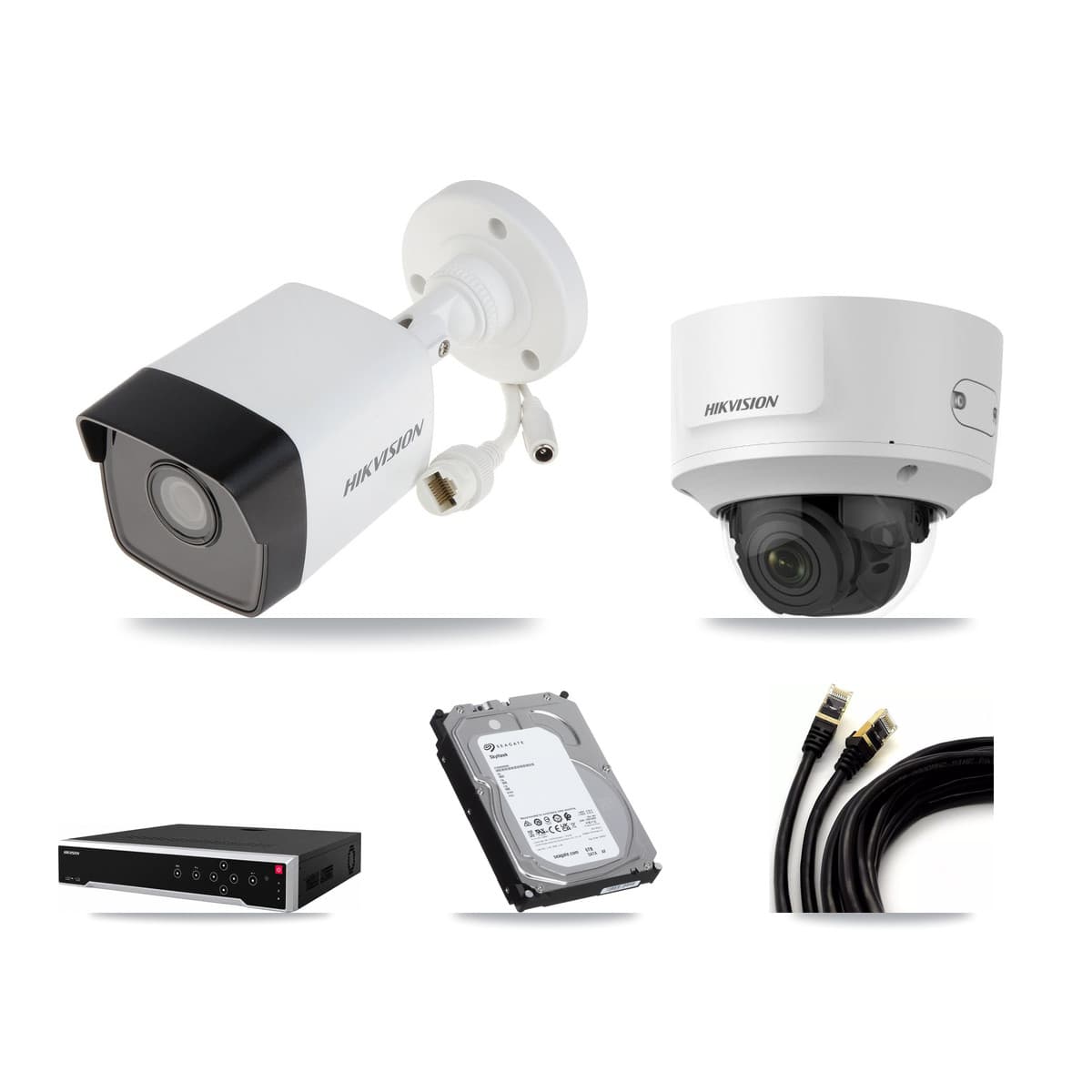 Hikvision 32-Channel 2MP – 5MP CCTV Kit — 14 5MP Bullet + 1 2MP Dome Cameras + 3× 6TB Recording