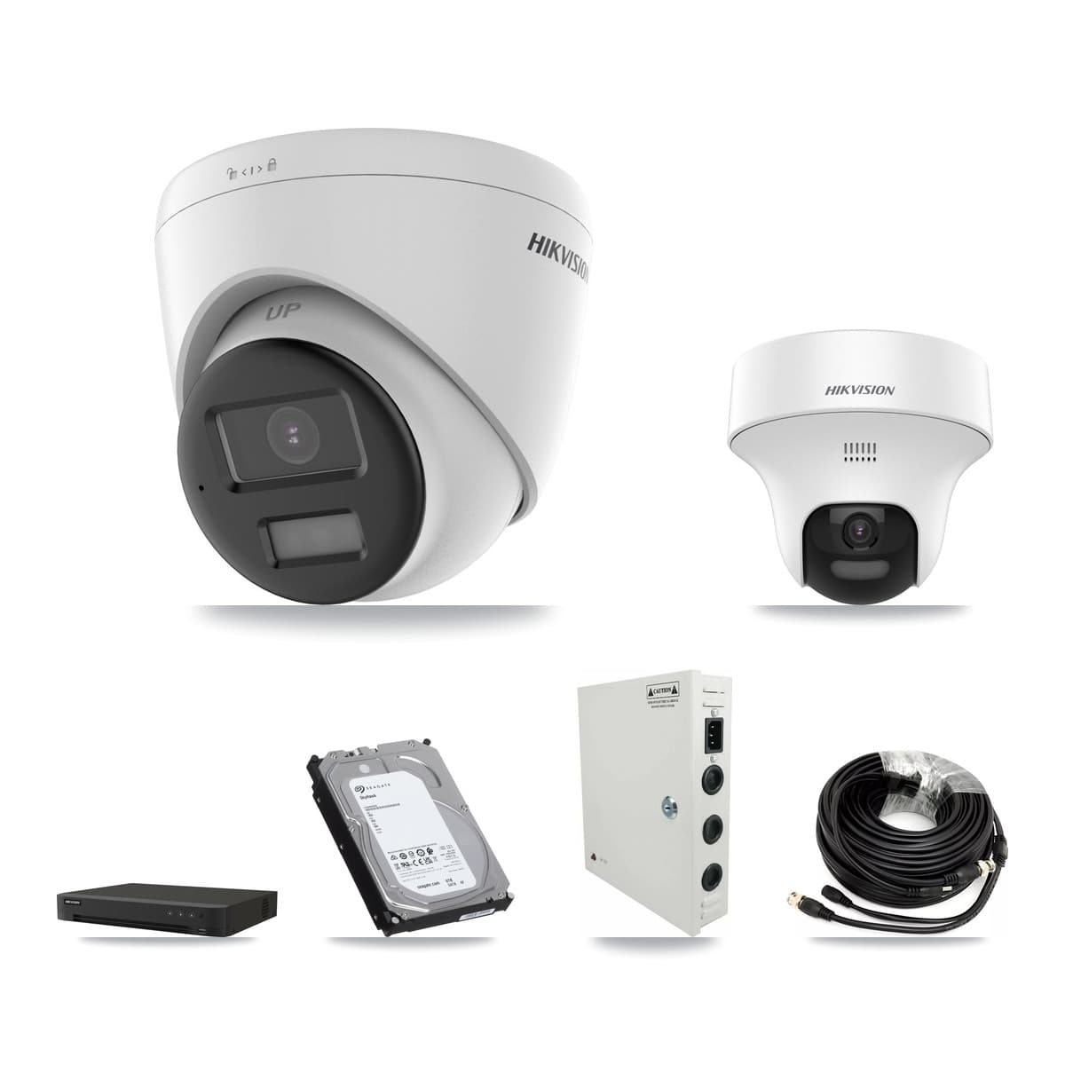 Hikvision 16-Channel 5MP CCTV Kit — 1 DS-2CE70K0T + 11 DS-2CE78K0T Turret Cameras + 6TB Recording (IDS-7216HQHI Recorder)