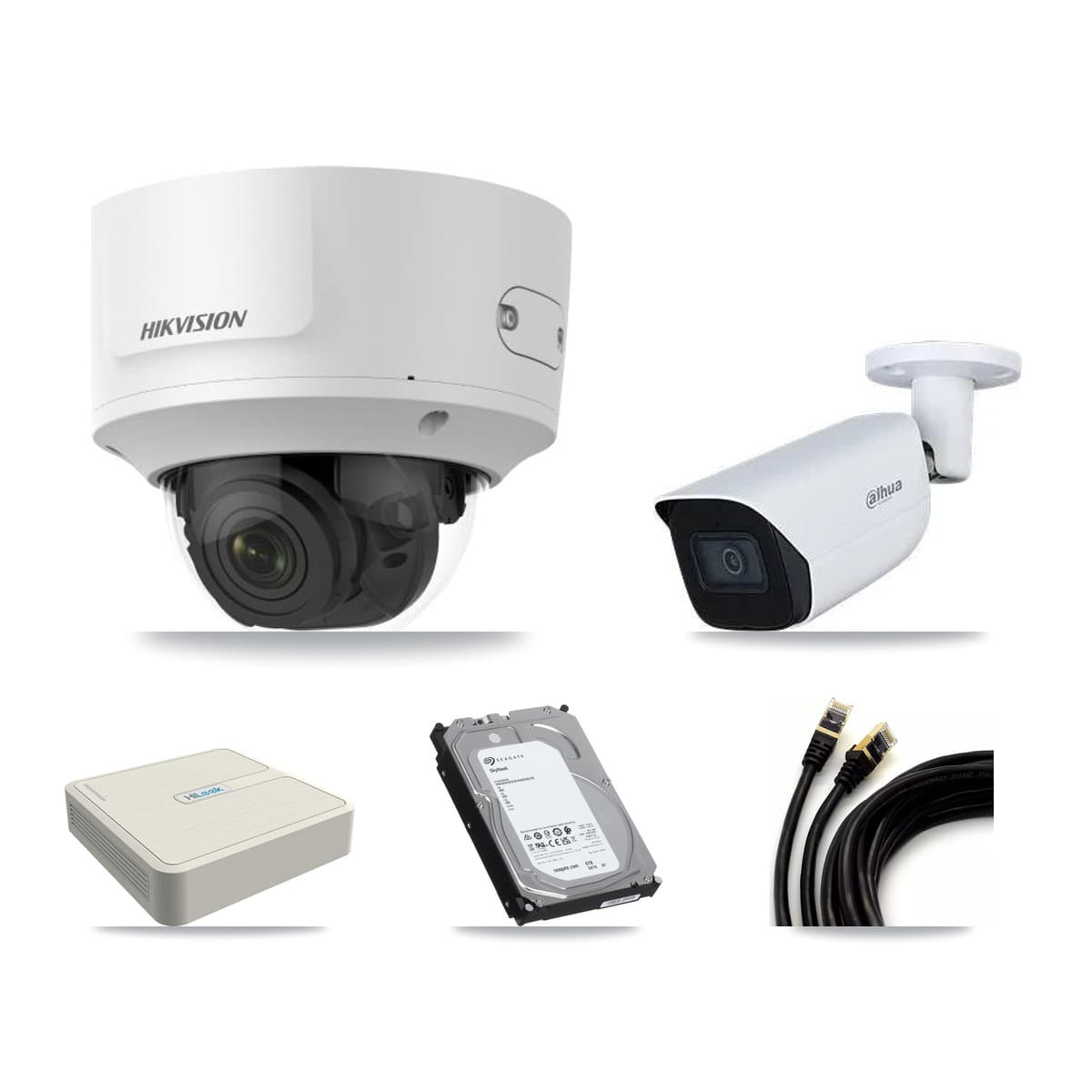 8-Channel 2MP – 5MP CCTV Kit — 5 2MP Dome + 2 5MP Bullet Cameras + 6TB Recording - Image 1