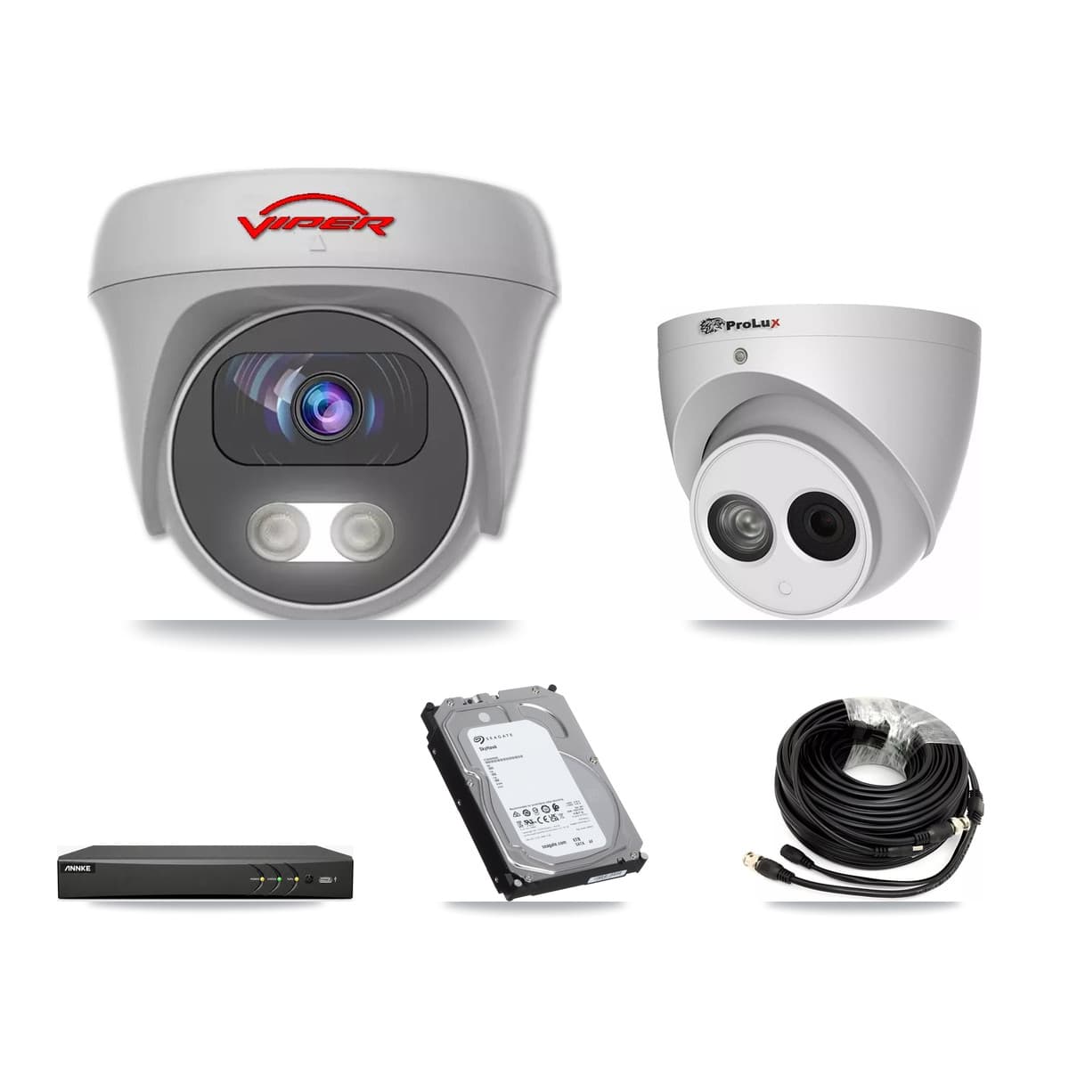 4-Channel 4MP – 5MP CCTV Kit — 1 4MP Turret + 3 5MP Cameras + 6TB Recording - Image 1