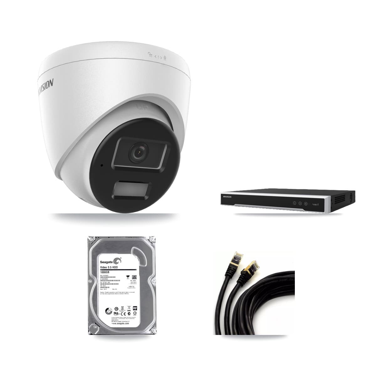 Hikvision 8-Channel 4MP CCTV Kit — 1 DS-2CD1343G2 Turret Camera + 1TB Recording (DS-7608NI-M2 Recorder) - Image 1