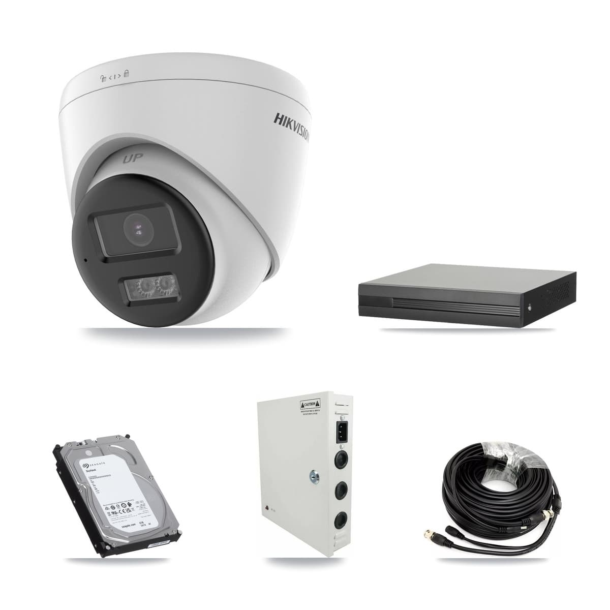 Hikvision 16-Channel 5MP CCTV Kit — 12 DS-2CE78K0T-LTS Turret Cameras + 6TB Recording (XVR-3116HS-5MP-LITE Recorder)