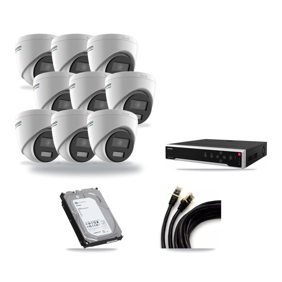 Hikvision 32-Channel 2MP CCTV Kit — 9 Turret Cameras + 6TB Recording - Image 1