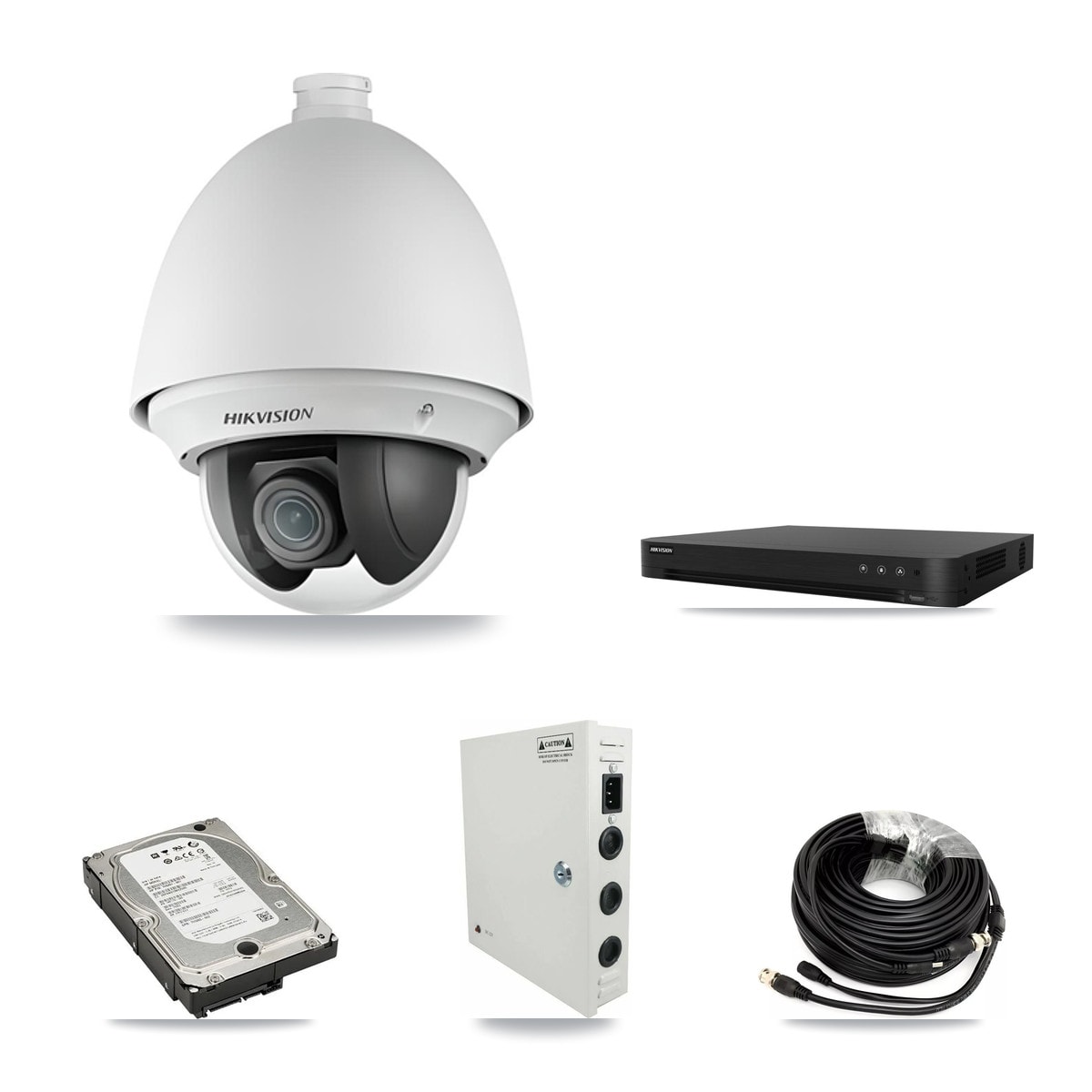 Hikvision 16-Channel 2MP CCTV Kit — 7 PTZ Cameras + 5TB Recording (DS-7216HGHI Recorder)