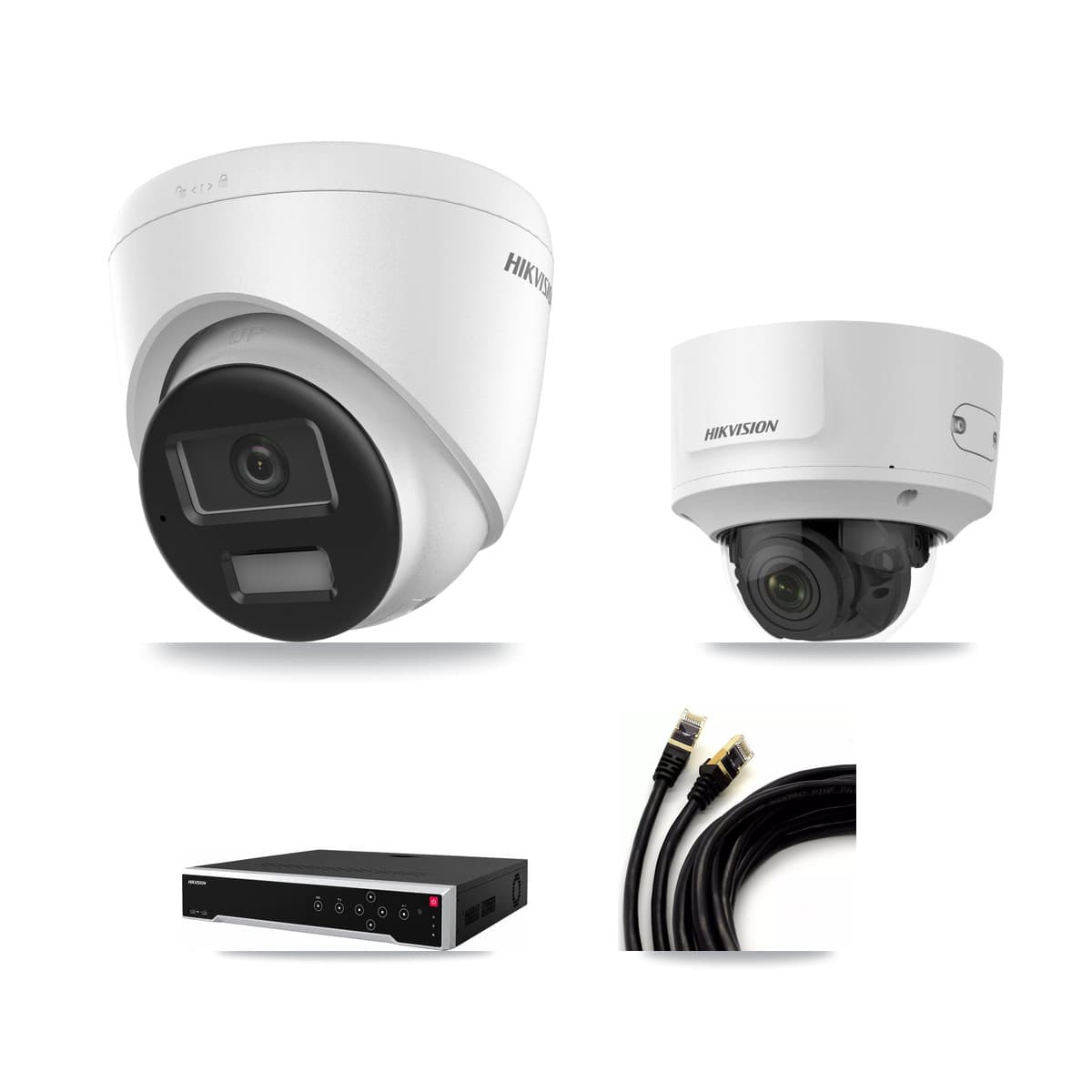 Hikvision 32-Channel 2MP – 4K CCTV Kit — 1 4K Turret + 1 2MP Dome Cameras + 3TB Recording
