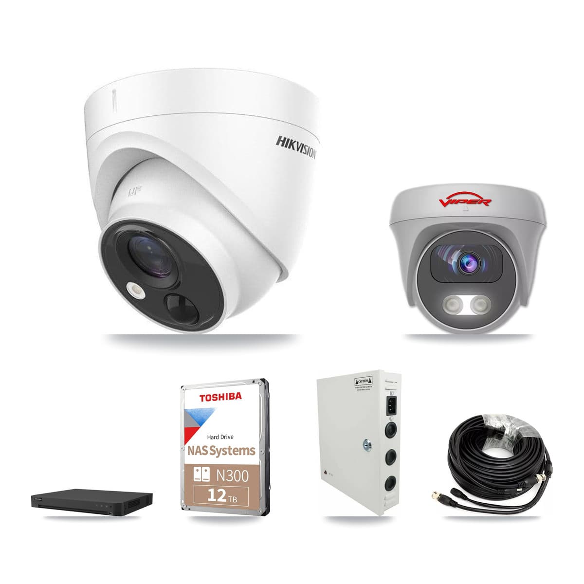 Hikvision & Viper 32-Channel 5MP CCTV Kit — 23 DS-2CE71H0T Turret + 1 VIPER-5MP-3K Cameras + 2× 12TB Recording