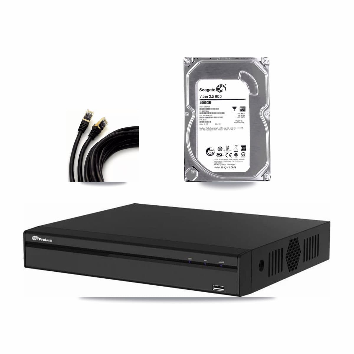 Prolux 4-channel CCTV kit: 3 cameras (3× 5MP Dome), 1TB hard drive