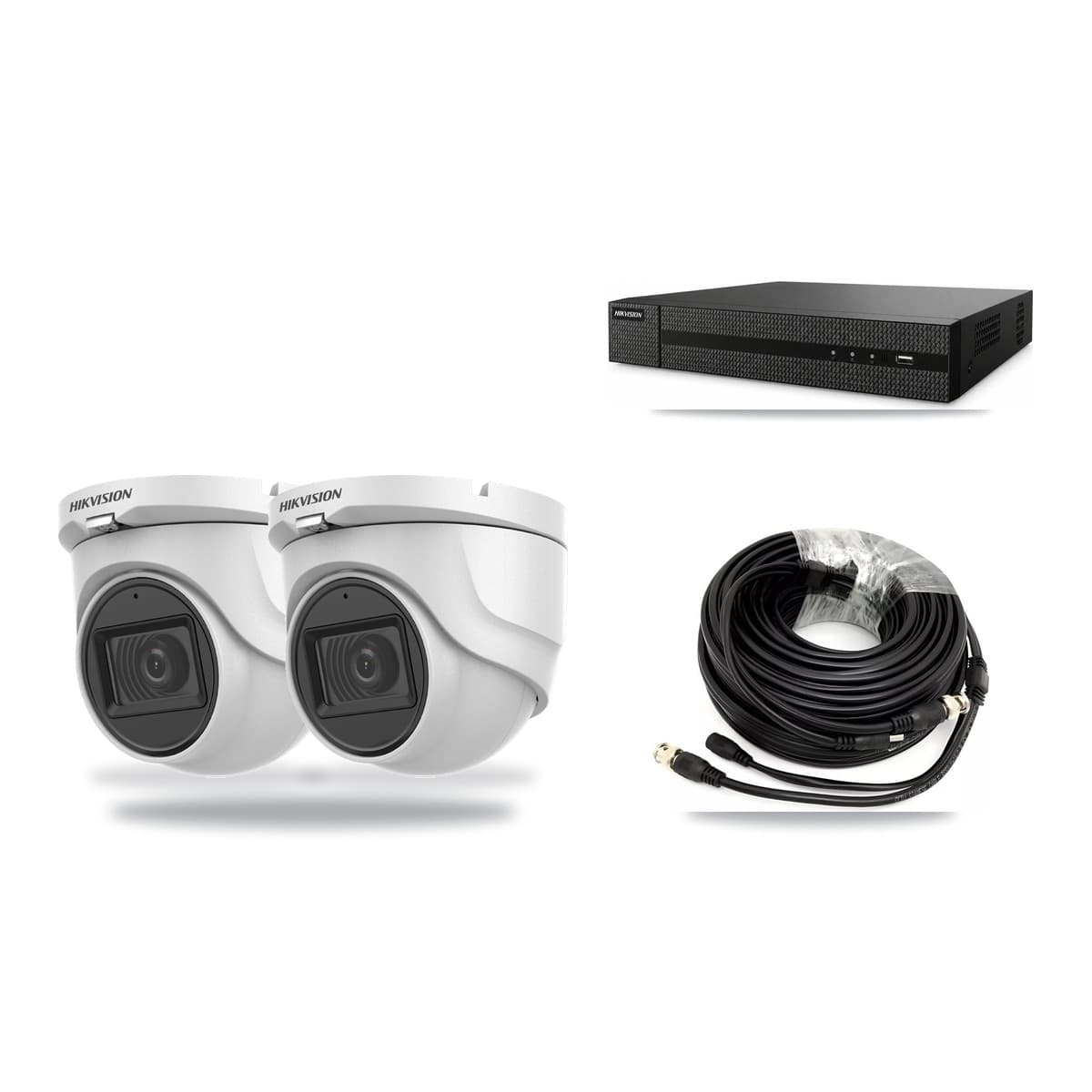Hikvision 8-Channel 5MP CCTV Kit — 2 DS-2CE76H0T Turret Cameras + 3TB Recording (DVR-8CH Recorder) - Image 1