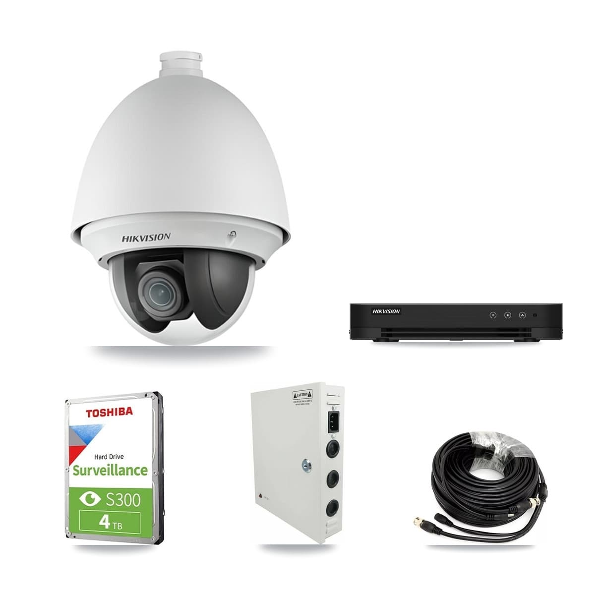Hikvision 8-Channel 2MP CCTV Kit — 8 DS-2AE4225T PTZ Cameras + 4TB Recording