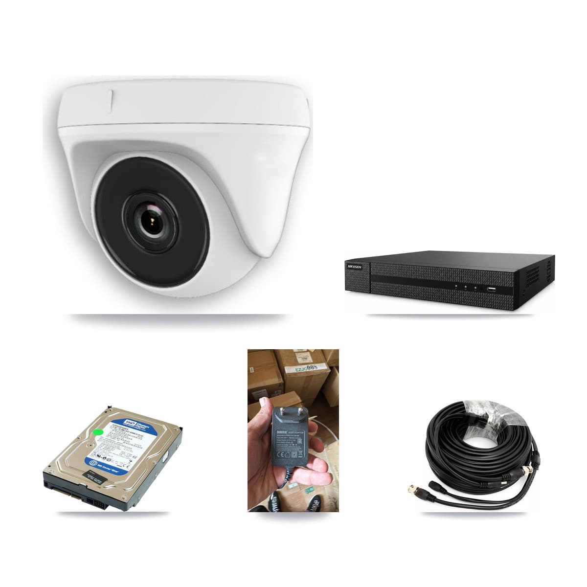 8-Channel 2MP CCTV Kit — 1 White Dome Camera + 500GB Recording (DVR-8CH Recorder)