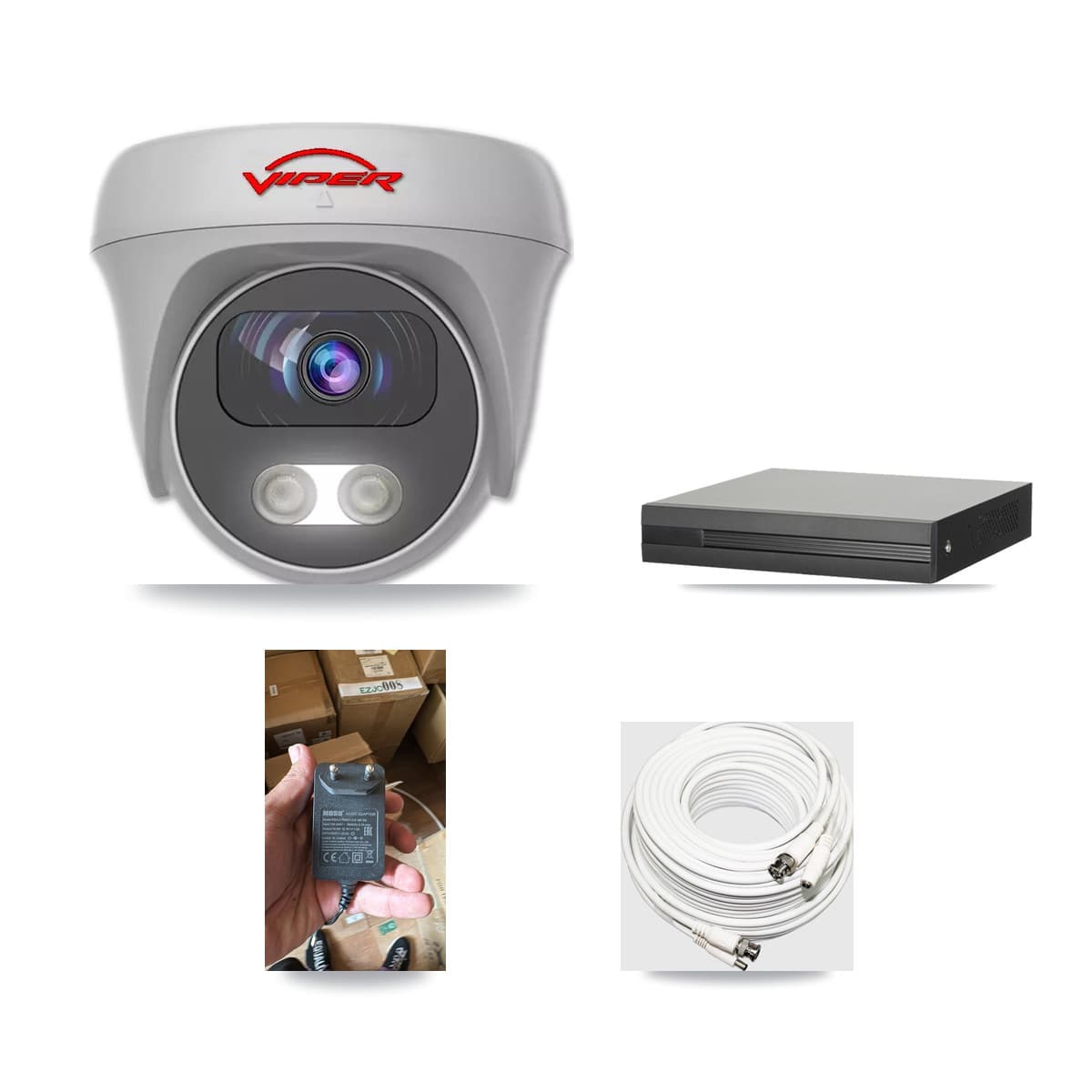 8-Channel 5MP CCTV Kit — 1 White Viper Camera + 3TB Recording (XVR-3108HS Recorder) - Image 1