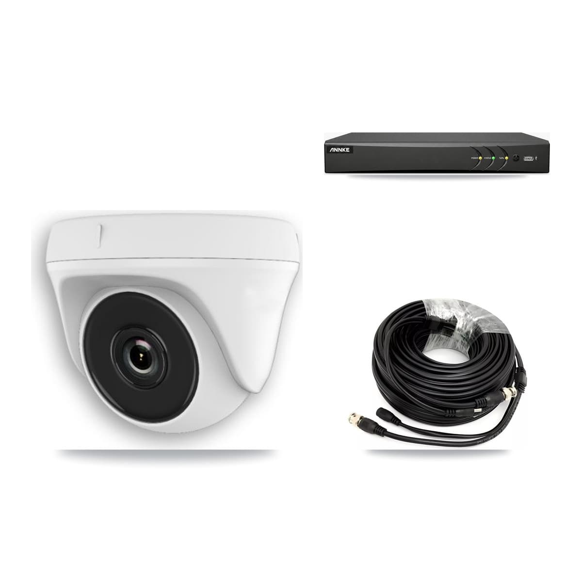 ANNKE 4-Channel 2MP CCTV Kit — 4 Dome Cameras + 3TB Recording