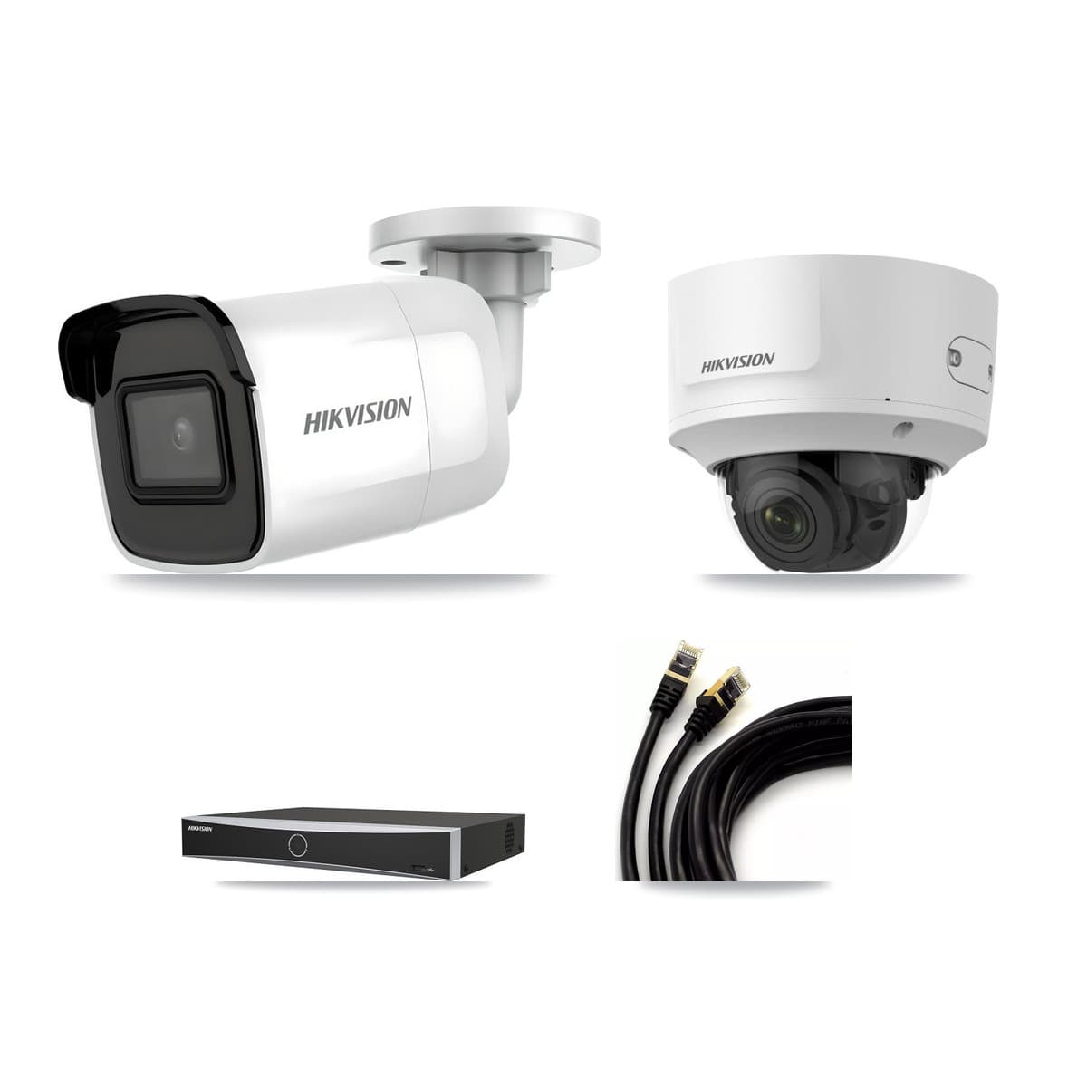 Hikvision 4-Channel 2MP – 4K CCTV Kit — 1 4K Bullet + 1 2MP Dome Cameras + 3TB Recording