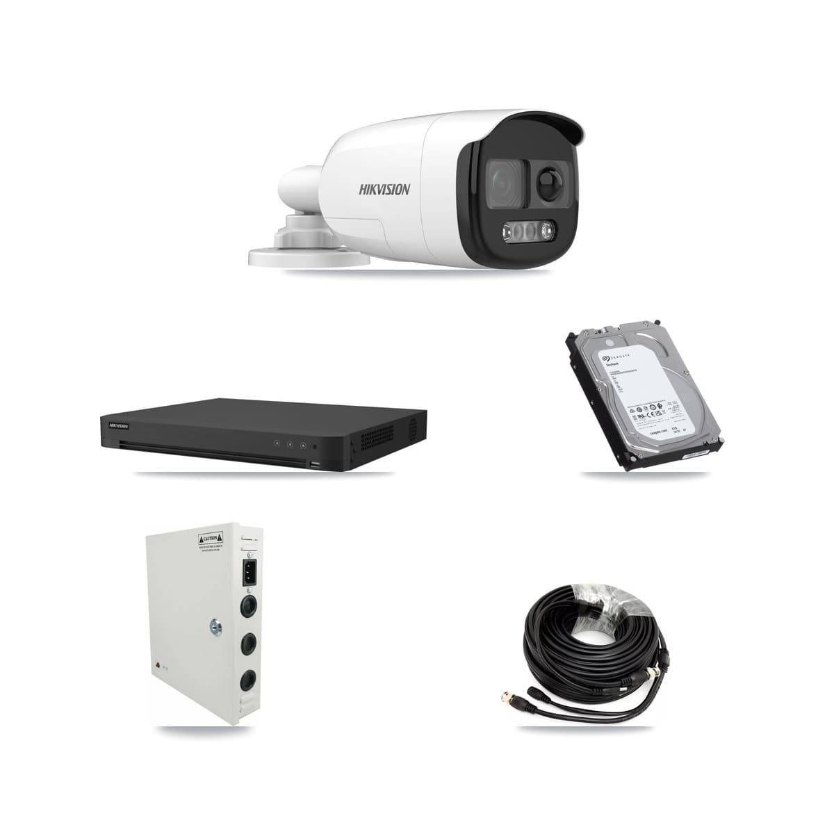 Hikvision 16-Channel 5MP CCTV Kit — 12 Bullet Cameras + 6TB Recording (IDS-7216HUHI Recorder)