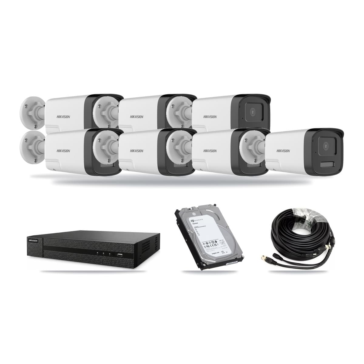 Hikvision 8-Channel 5MP CCTV Kit — 7 DS-2CE17K0T Bullet Cameras + 6TB Recording - Image 1