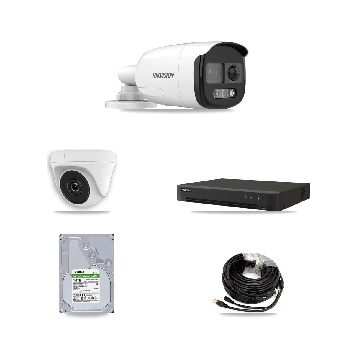 Hikvision 16-Channel 2MP – 5MP CCTV Kit — 6 5MP Bullet + 2 2MP Dome Cameras + 10TB Recording - Image 1
