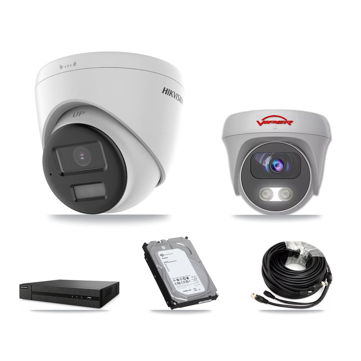 Hikvision & Viper 8-Channel 5MP – 4K CCTV Kit — 7 4K Turret + 1 5MP Cameras + 6TB Recording - Image 1