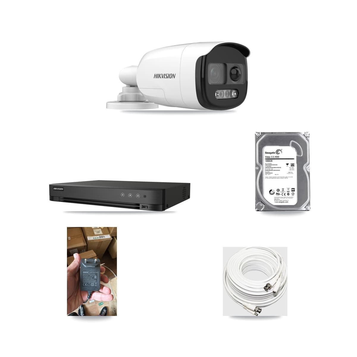 Hikvision 4-channel CCTV kit: 1 camera (1× 5MP Bullet), 1TB hard drive