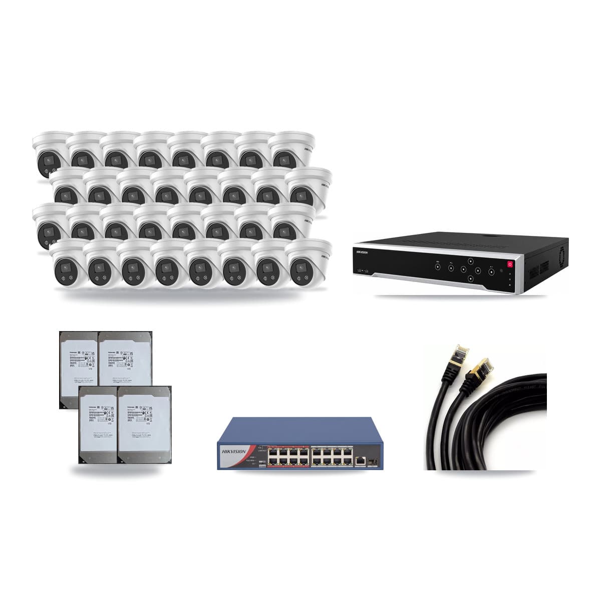 Hikvision 32-Channel 5MP CCTV Kit — 32 Turret Cameras + 4× 14TB Recording - Image 1