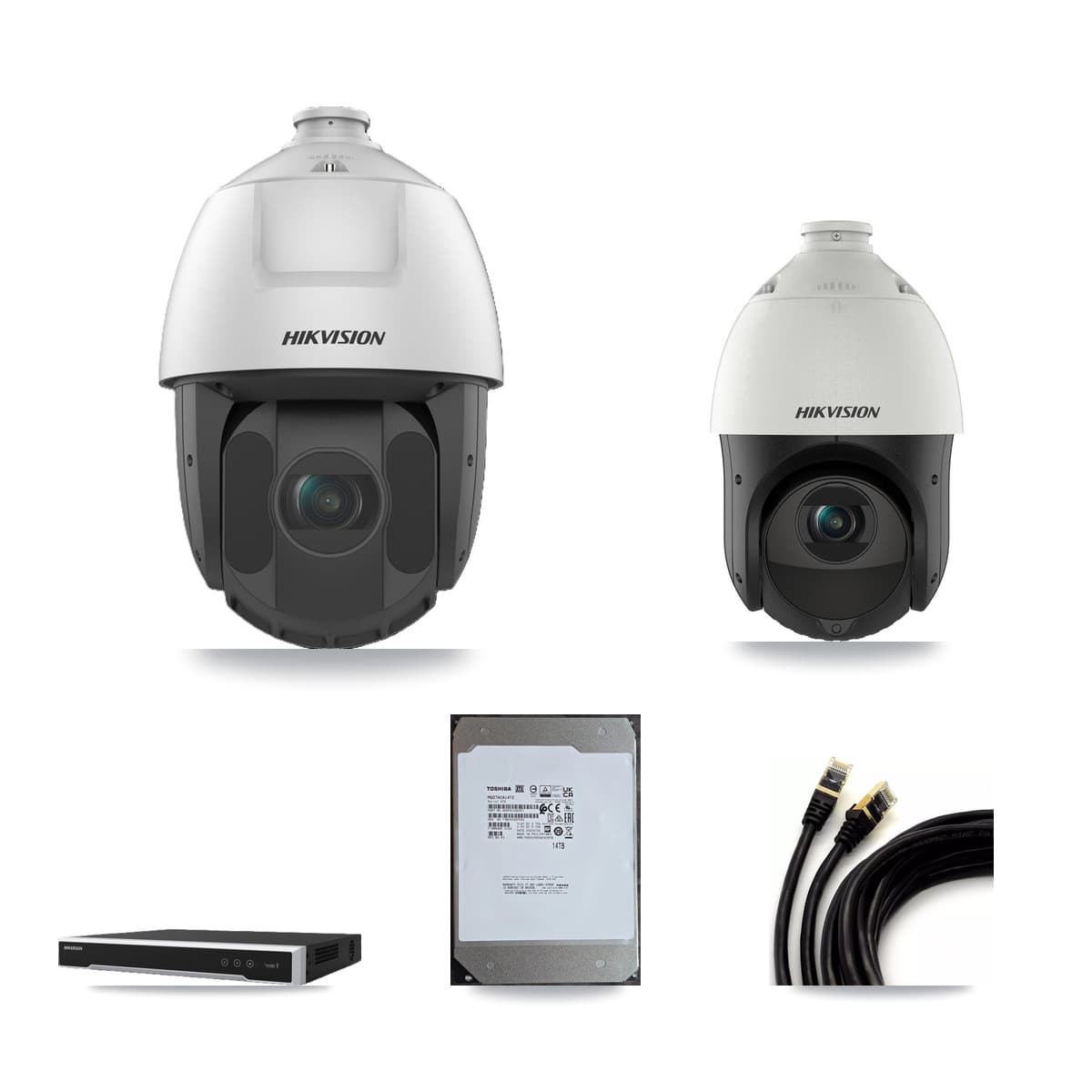 Hikvision 16-Channel 2MP – 4MP CCTV Kit — 4 4MP + 10 2MP PTZ Cameras + 14TB Recording (DS-7616NI-M2 Recorder) - Image 1